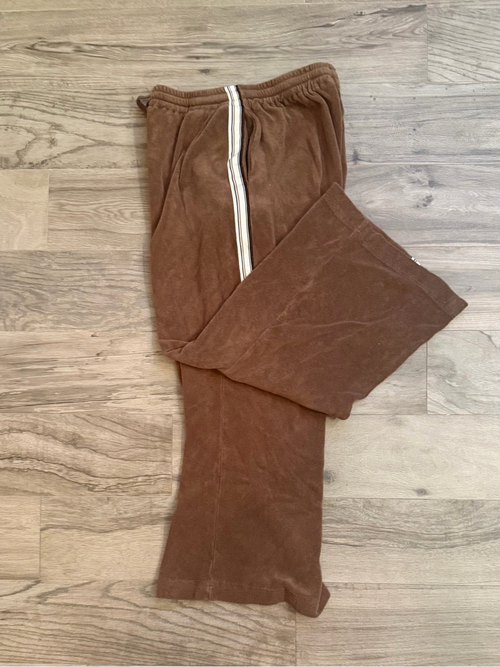 Liido Chocolate Wide-Leg Track Pants with Side Stripes Size S - Picture 5 of 7